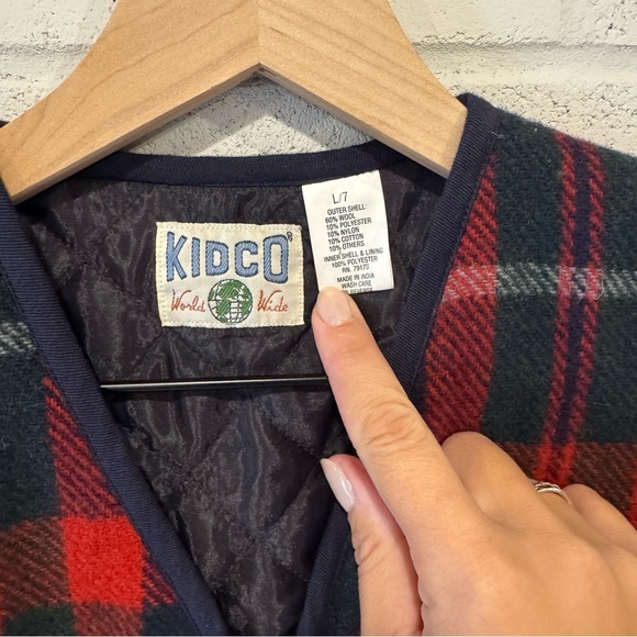 vintage kids plaid vest | size 7 - Picture 3 of 6